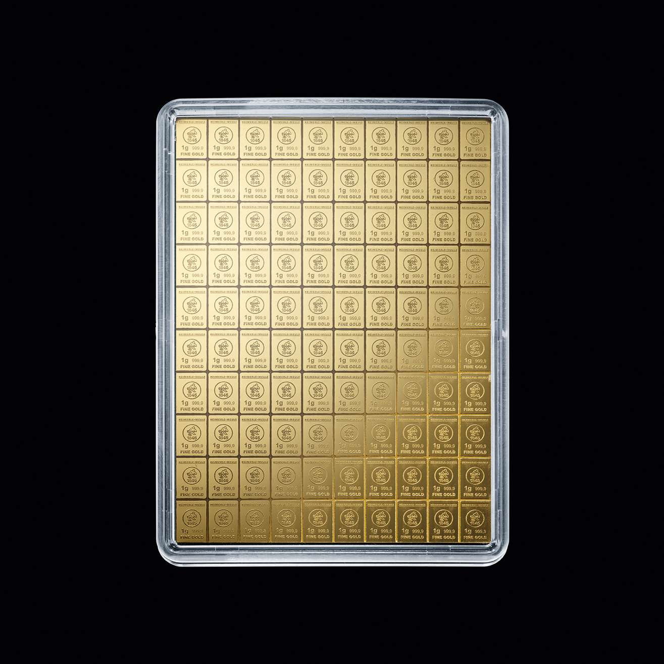 Goldatafel 100 gr. Feingoldbarren AU